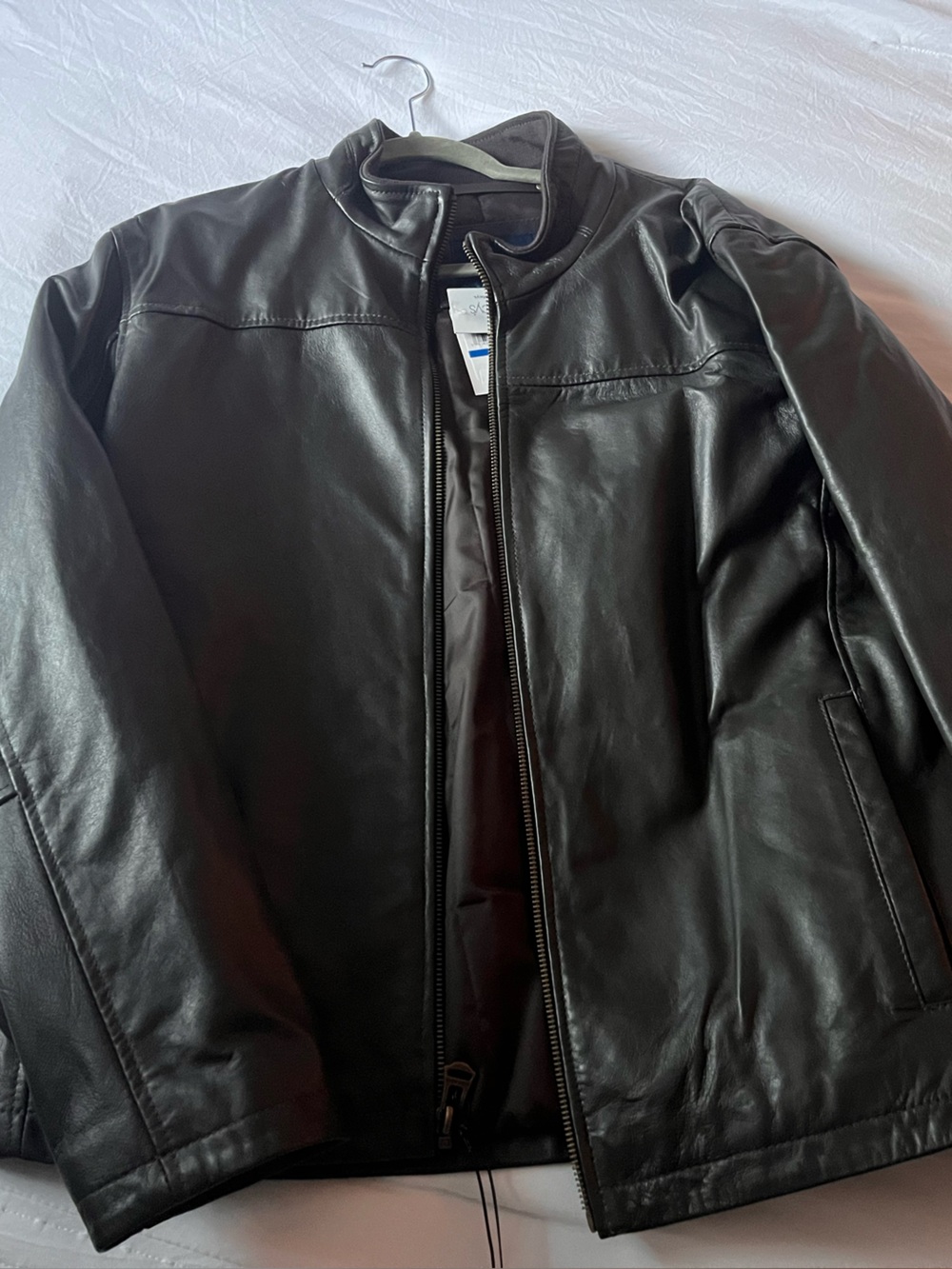 Classic Chocolate Brown Leather Bomber Jacket